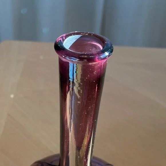 Vintage Farber Bros. Amethyst Decanter and Stopper Farber Crystal (Chrome)
